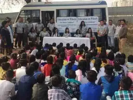 Students participating in computer-based education program