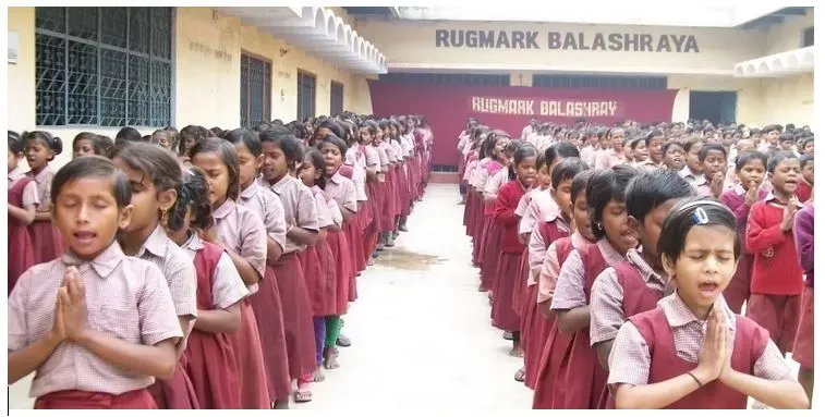 Rugmark School classroom with students learning